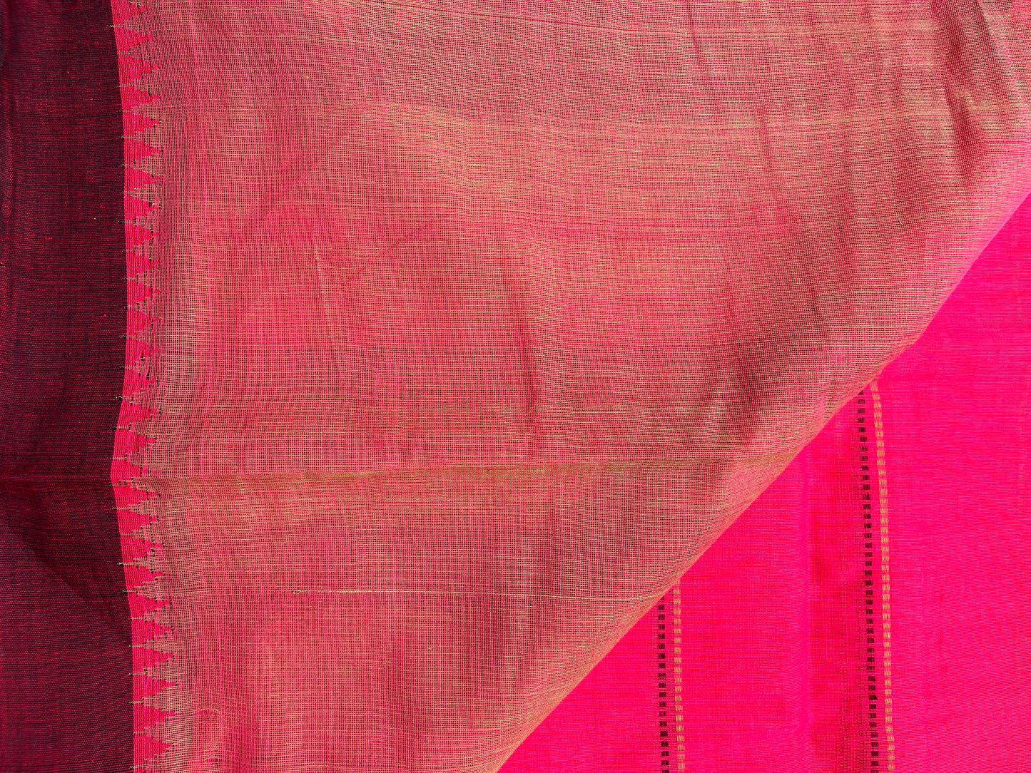 Ponduru Khaddar -  Maroon with Stripes