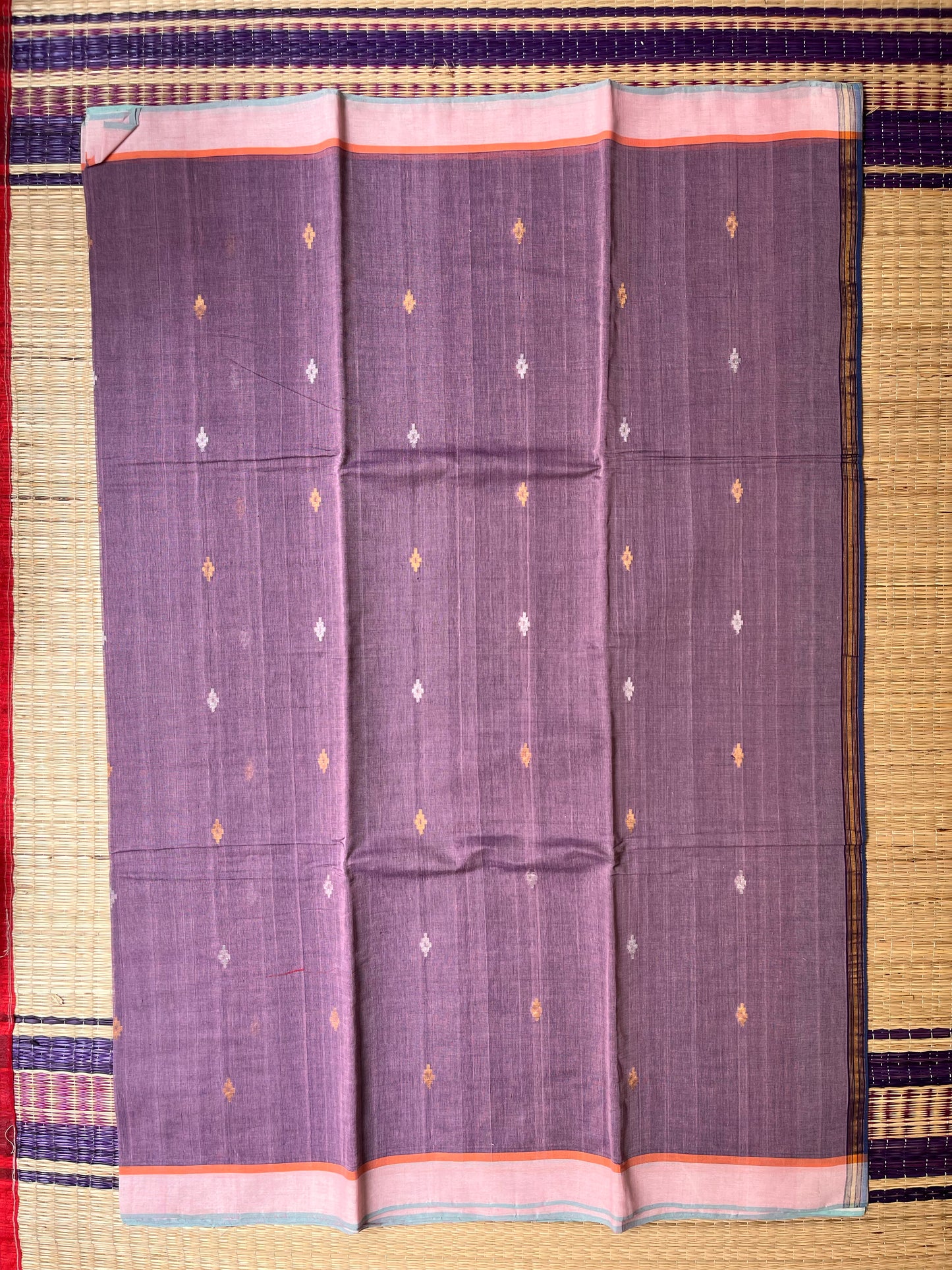 Ponduru Khaddar -  Dusty Mauve with Lavendar Undertone With Zari