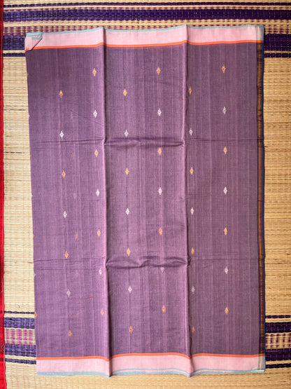 Ponduru Khaddar -  Dusty Mauve with Lavendar Undertone With Zari