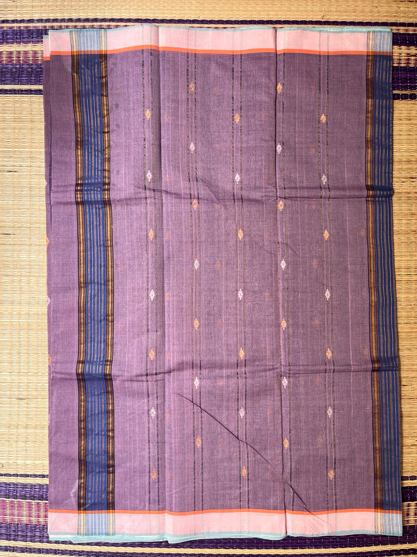Ponduru Khaddar -  Dusty Mauve with Lavendar Undertone With Zari