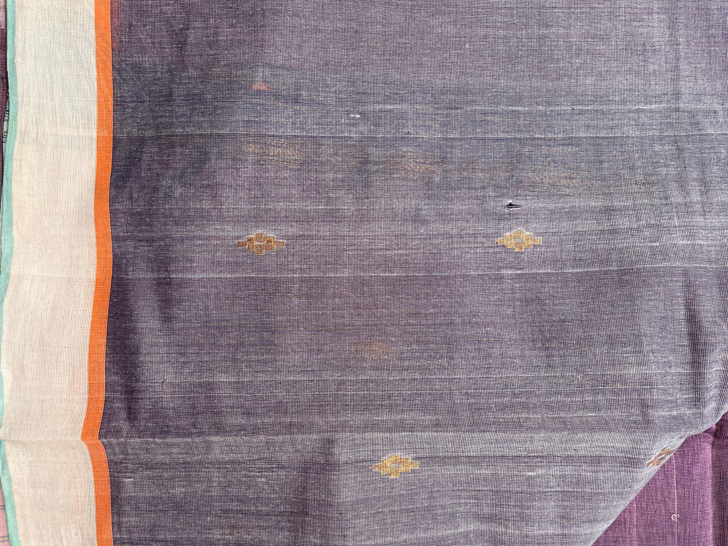 Ponduru Khaddar -  Dusty Mauve with Lavendar Undertone With Zari