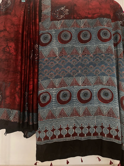 Ajrakh Modal - Red Textured