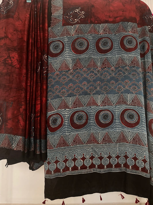 Ajrakh Modal - Red Textured
