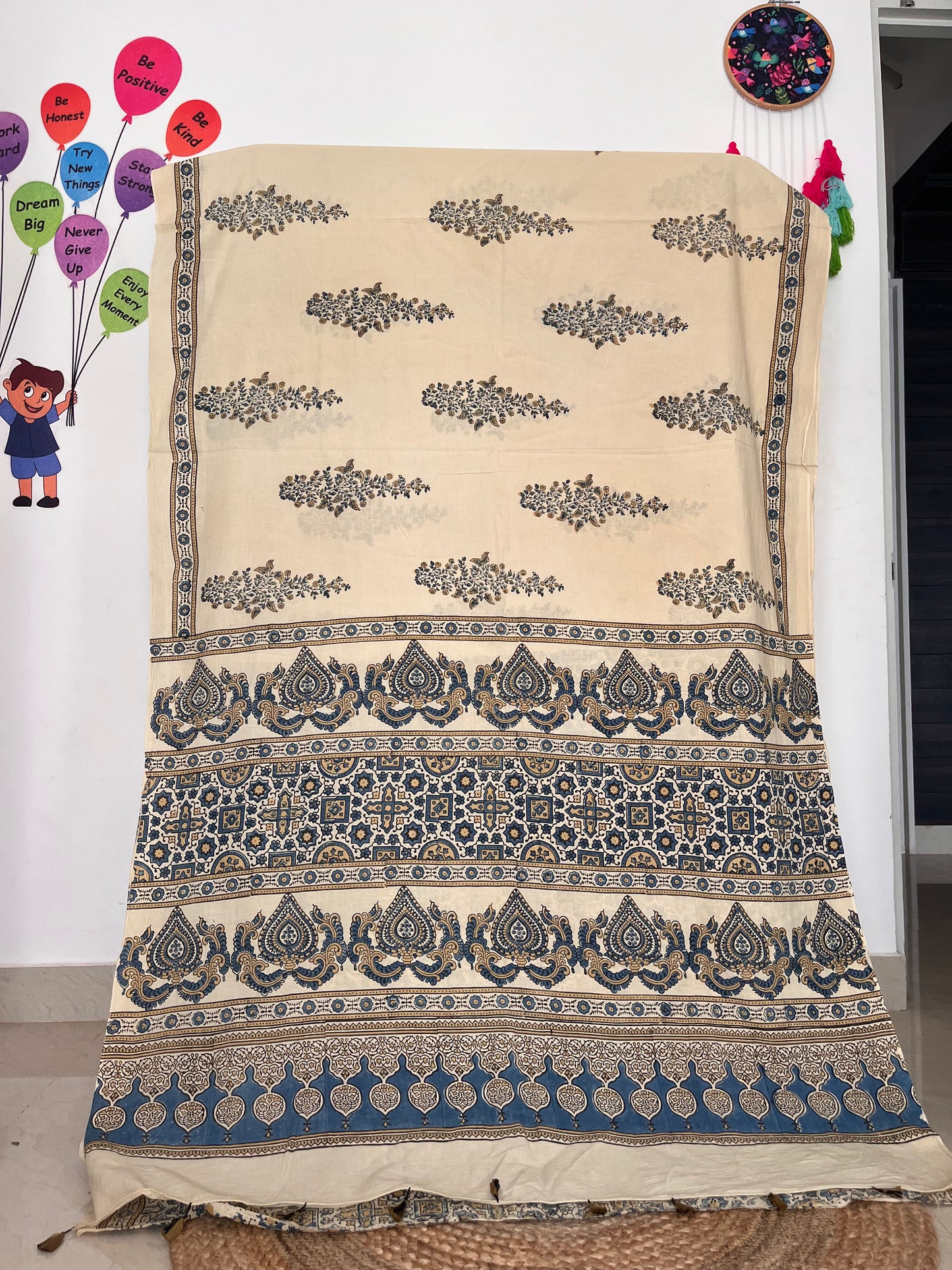 Ajrakh Cotton - Cream