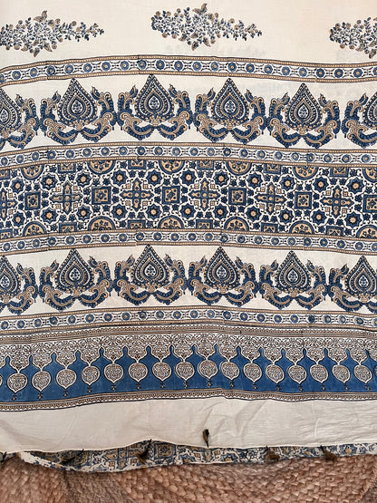 Ajrakh Cotton - Cream