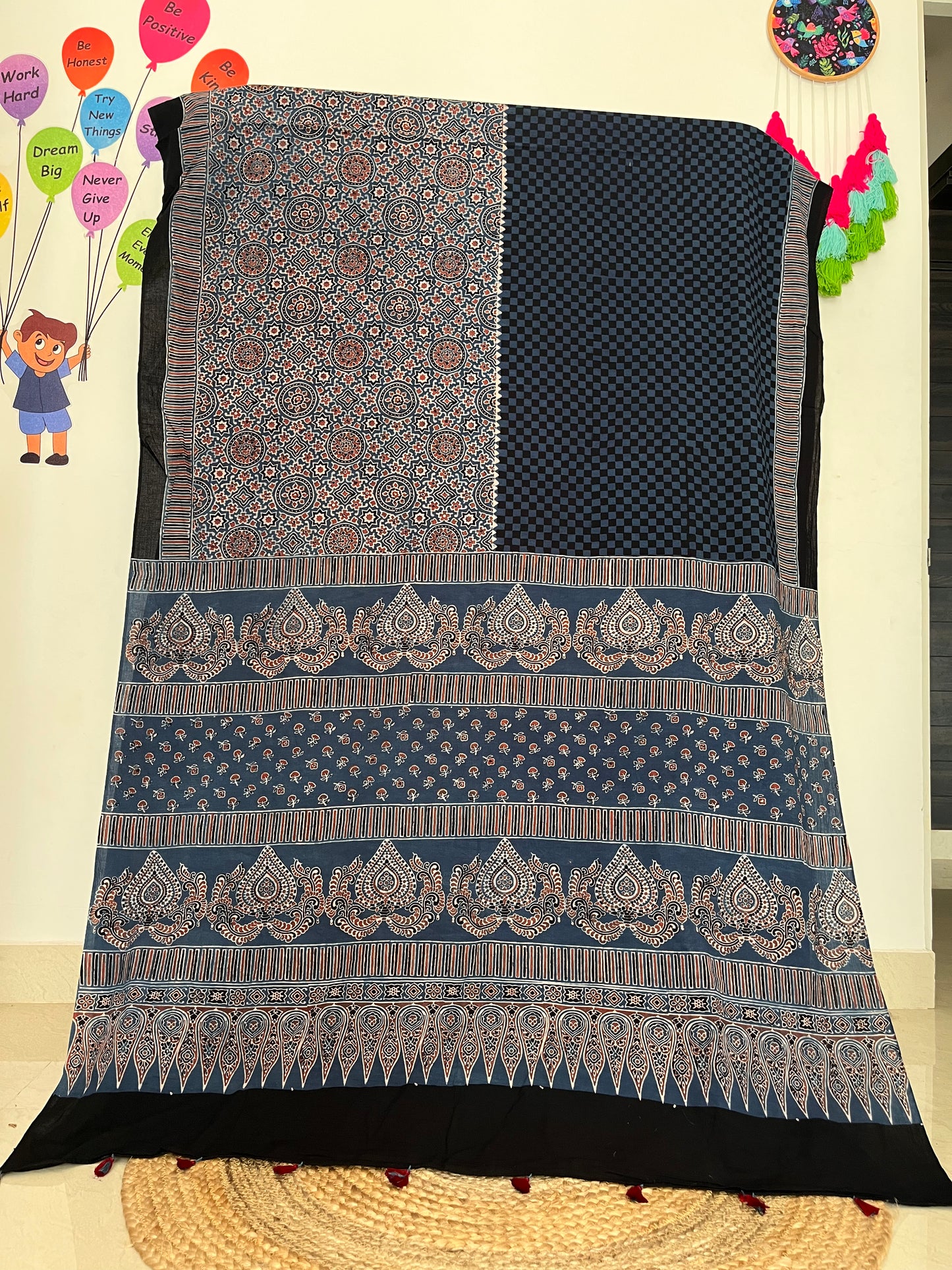 Ajrakh Cotton - Blue - Half Checks