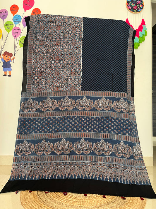 Ajrakh Cotton - Blue - Half Checks