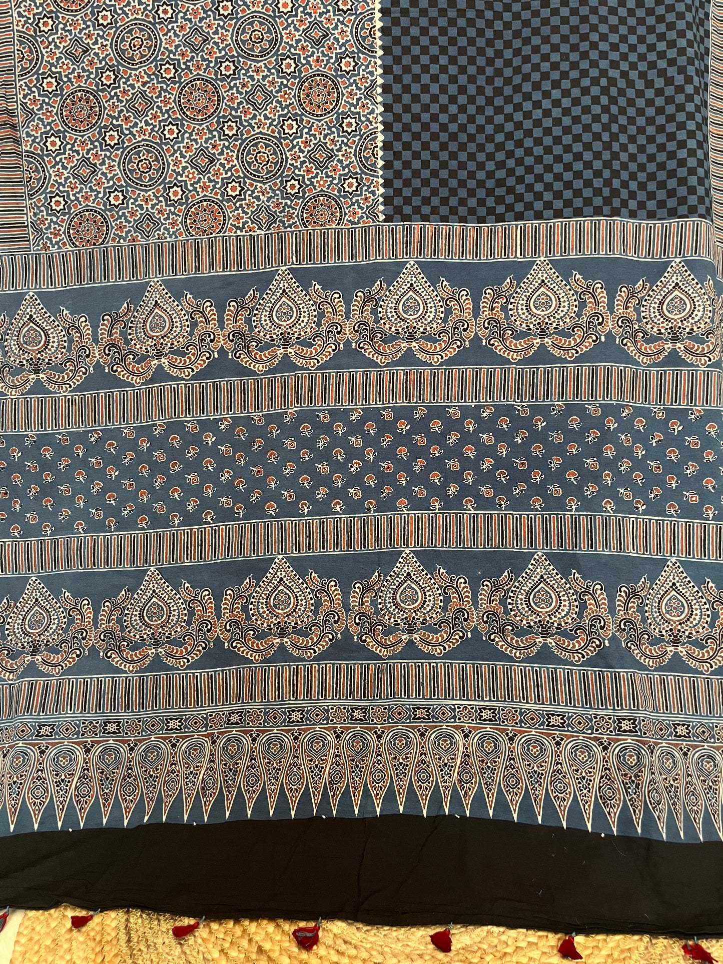 Ajrakh Cotton - Blue - Half Checks