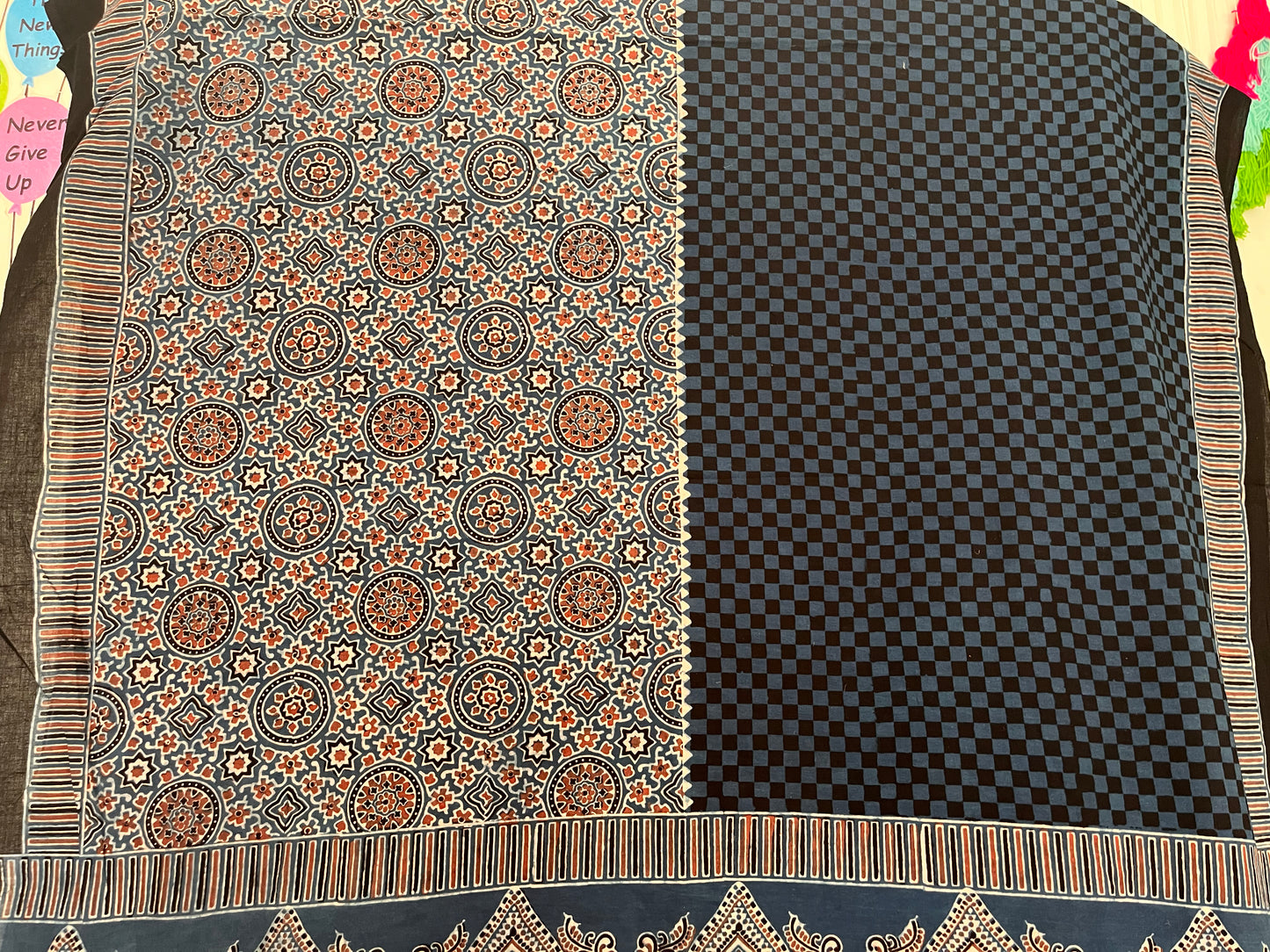 Ajrakh Cotton - Blue - Half Checks