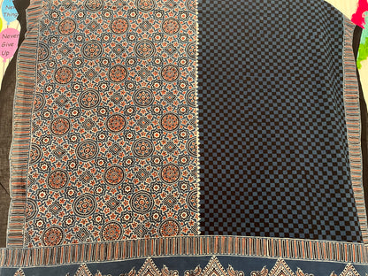 Ajrakh Cotton - Blue - Half Checks