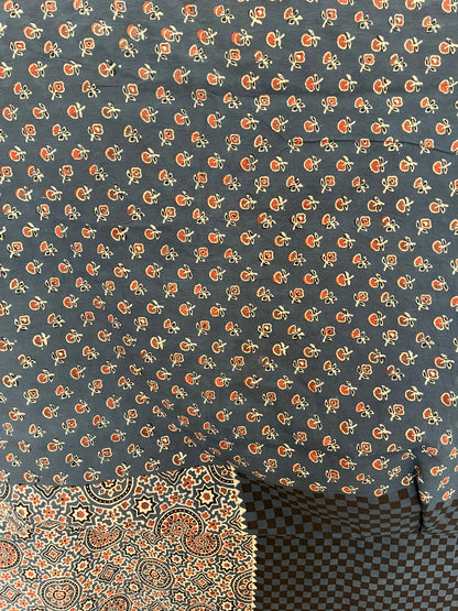 Ajrakh Cotton - Blue - Half Checks