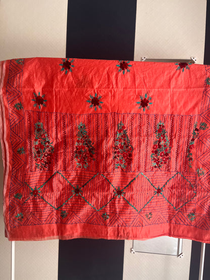 Bullion Saree - Orange