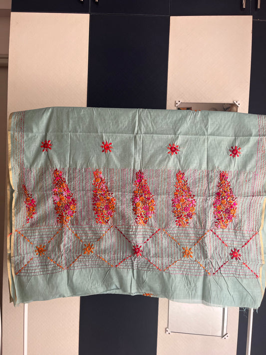 Bullion Saree - Sea Green