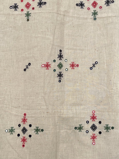 Bhujodi Kala Cotton Suits - Cream