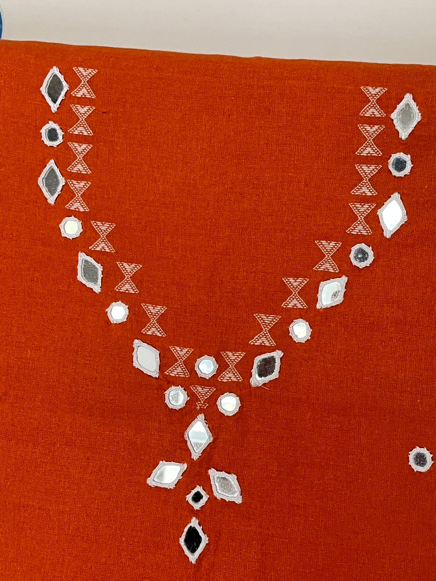 Bhujodi Kala Cotton Suits - Orange