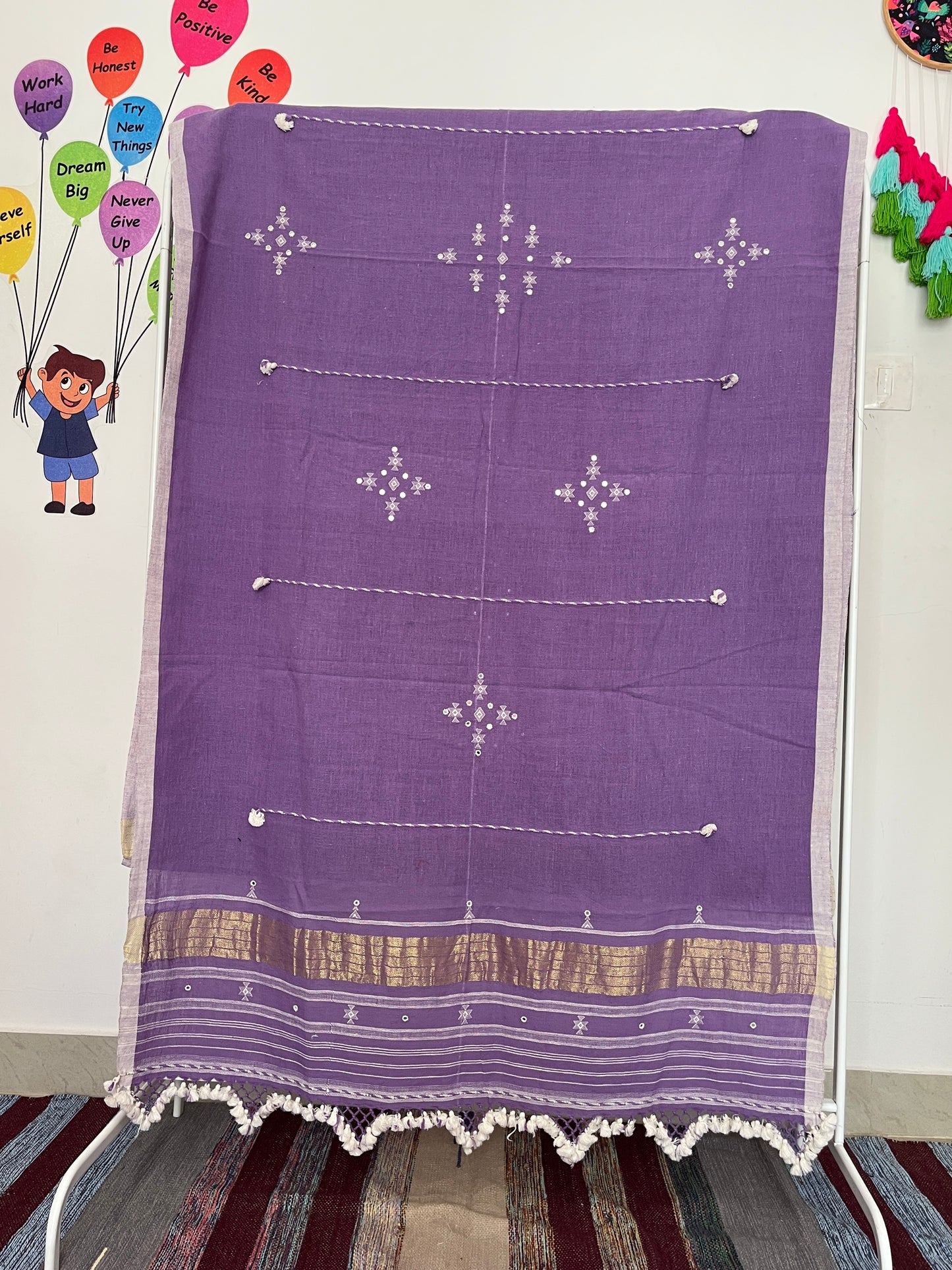 Bhujodi Kala Cotton Suits - Purple