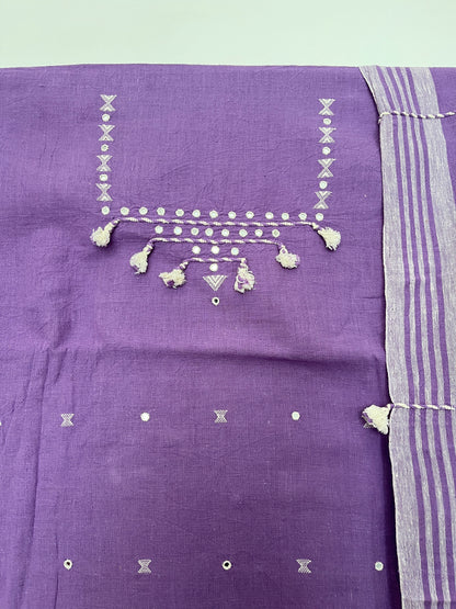 Bhujodi Kala Cotton Suits - Purple - 2