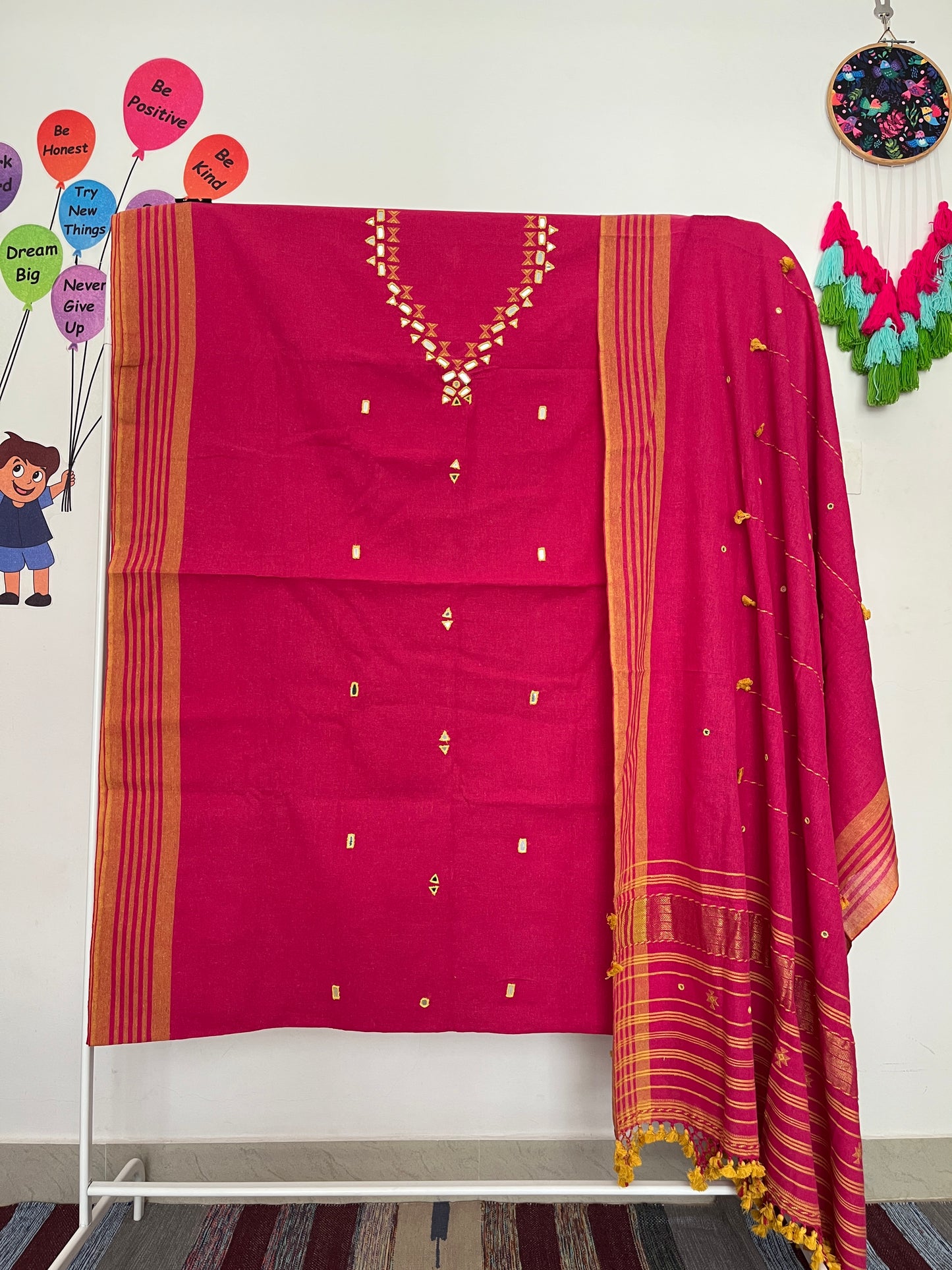 Bhujodi Kala Cotton Suits - Pink 2