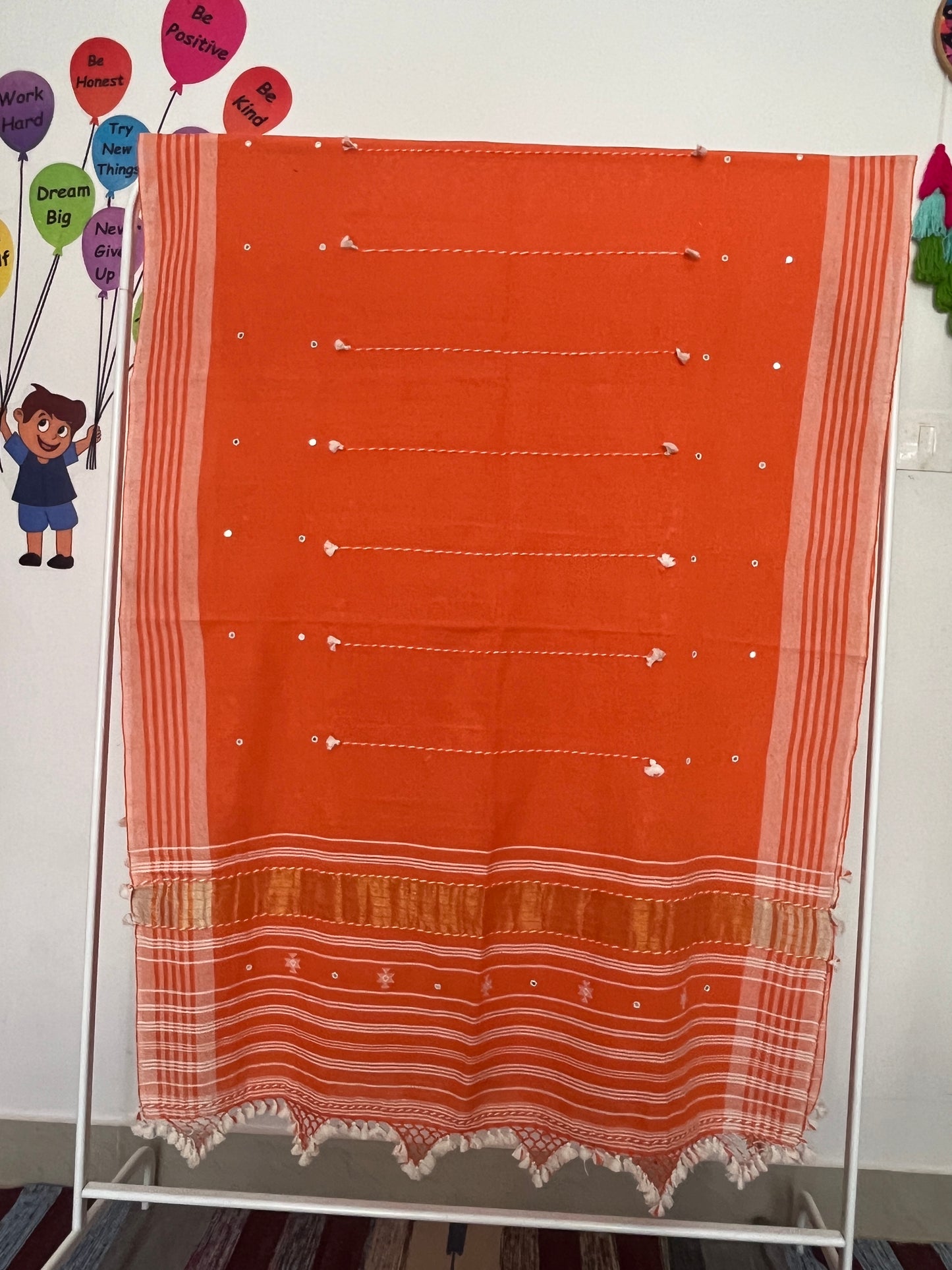 Bhujodi Kala Cotton Suits - Orange