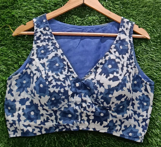 Bagru Indigo Cotton Blouse - 1