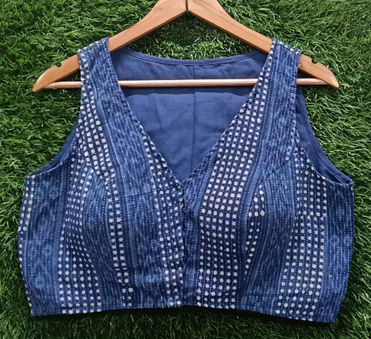 Bagru Indigo Cotton Blouse - 2