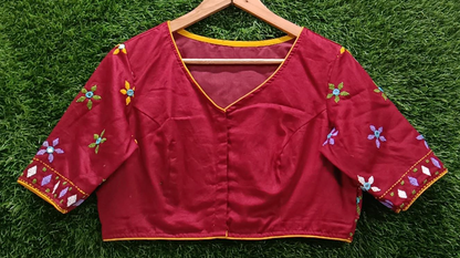 Kutch-Inspired Hand-Embroidered Cotton Blouse