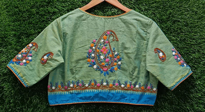 Paisley Hand-Embroidered Cotton Blouse