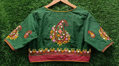 Paisley Hand-Embroidered Cotton Blouse